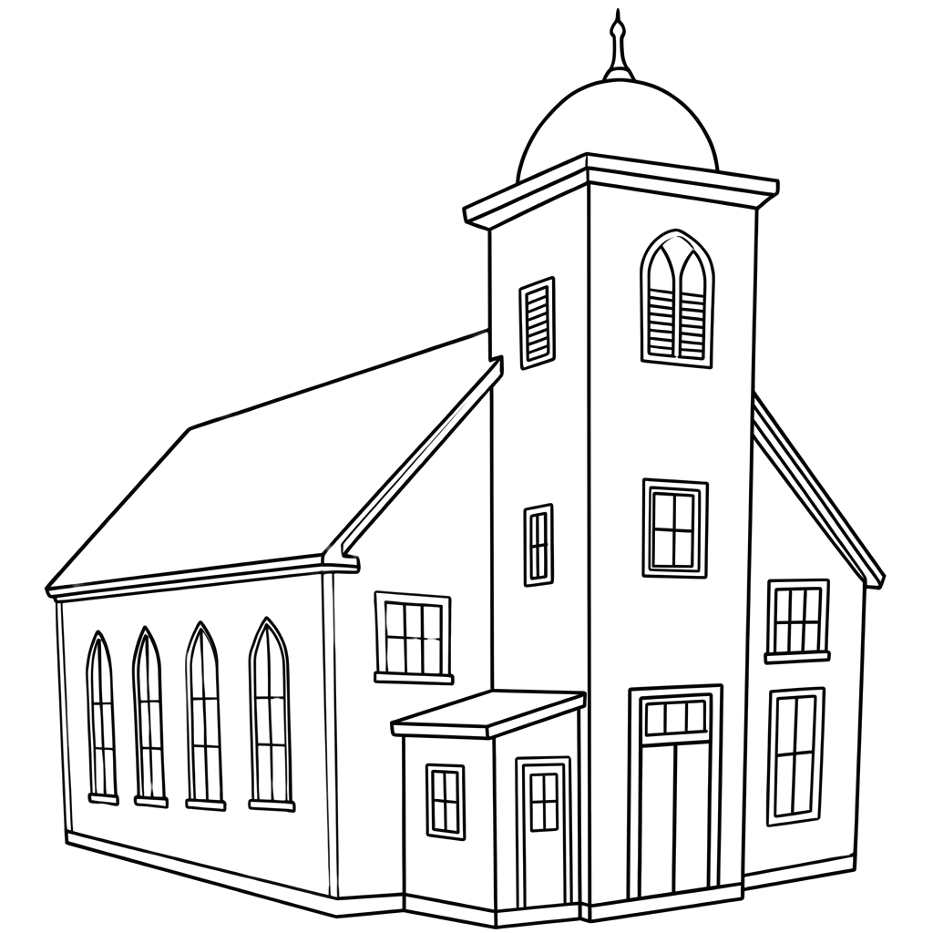 Little Harbour Church line drawing